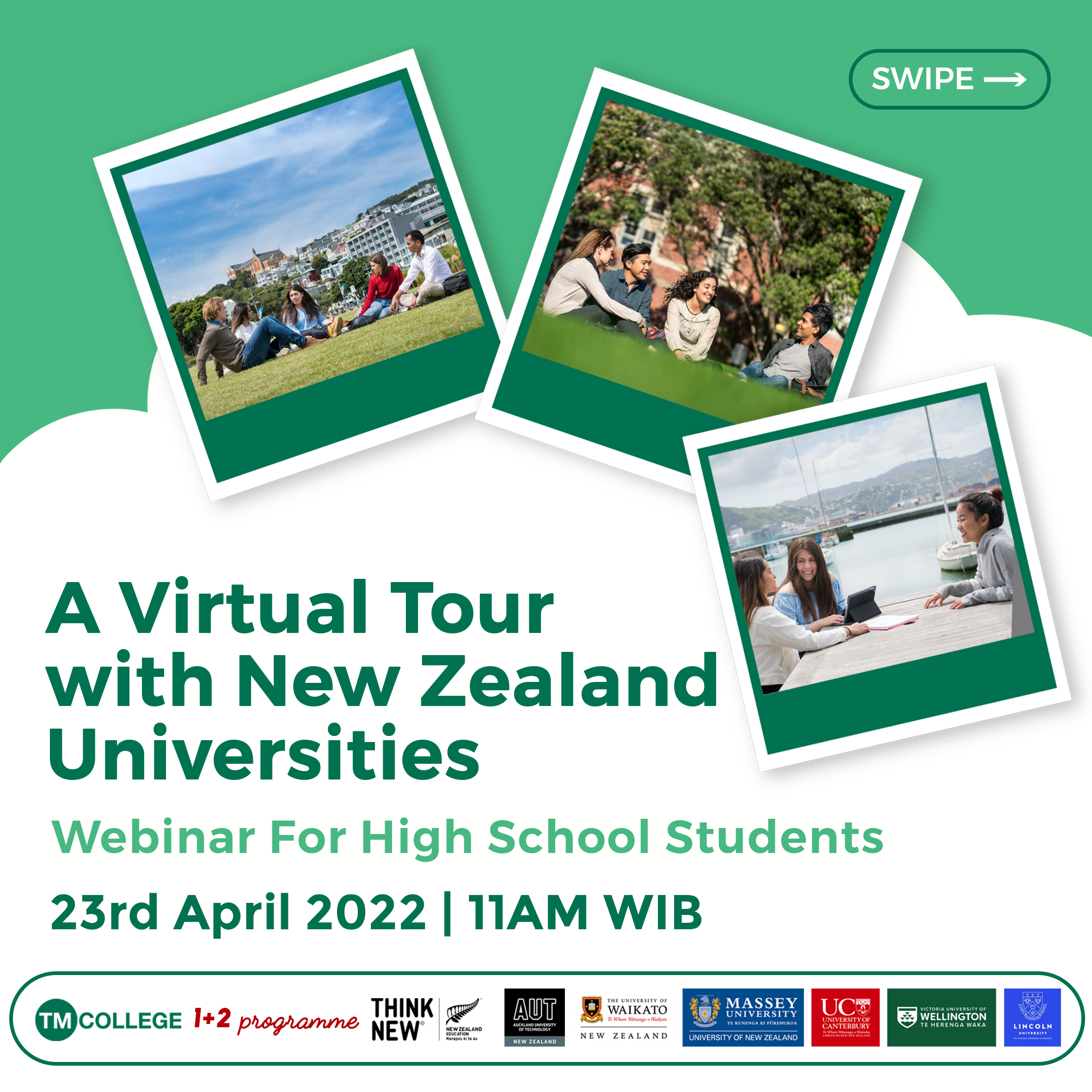 A Virtual Tour with New Zealand Universities Webinar: Mulai Studi di Indonesia, Lulus dari Universitas di New Zealand